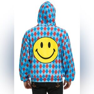 Aviator Nation Diamond Repeat Smiley Relaxed Hoodie